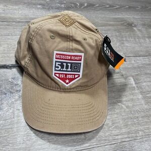 5.11 Tactical Hat Cap Strap Back Mens One Size Coyote Mission Ready Patch